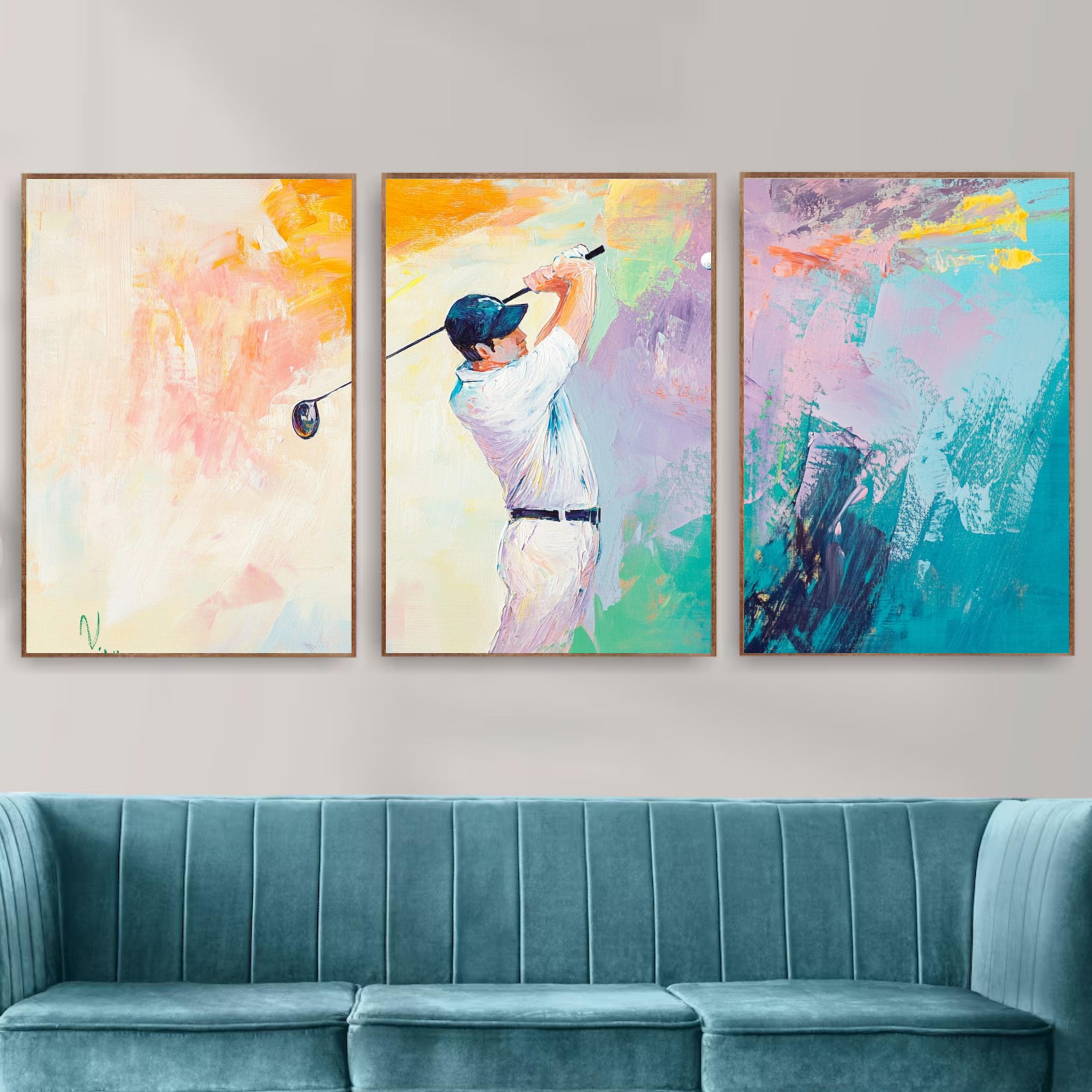 The Perfect Swing| Abstract Golf Art Poster Set | Luxury Gift for Golf Lovers & Modern Home Décor