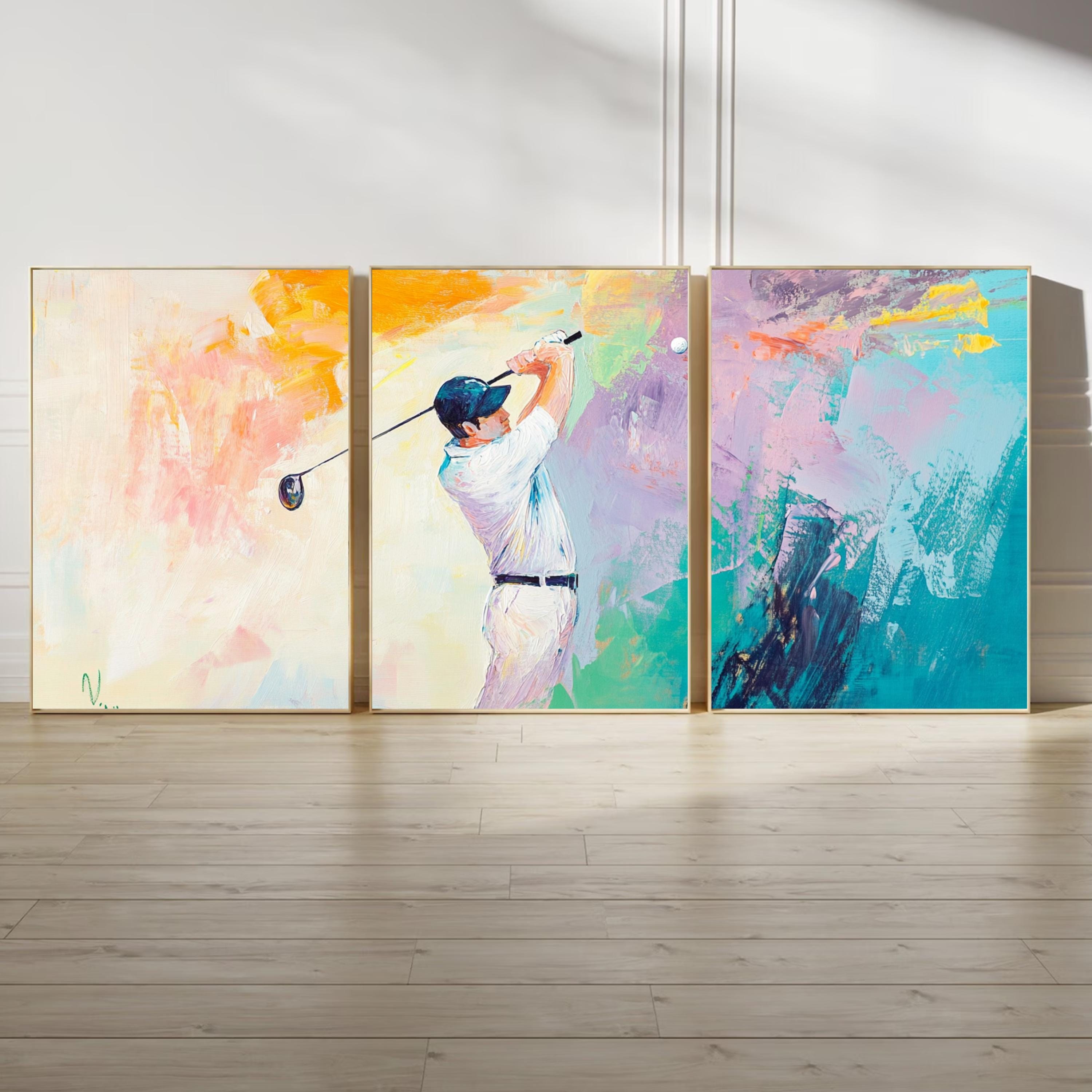 The Perfect Swing| Abstract Golf Art Poster Set | Luxury Gift for Golf Lovers & Modern Home Décor