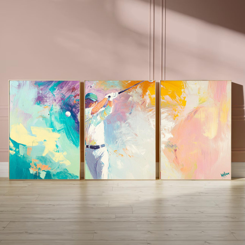 Driving Range Art | Modern Abstract Golf Wall Art | Premium Gift for Golf Enthusiasts