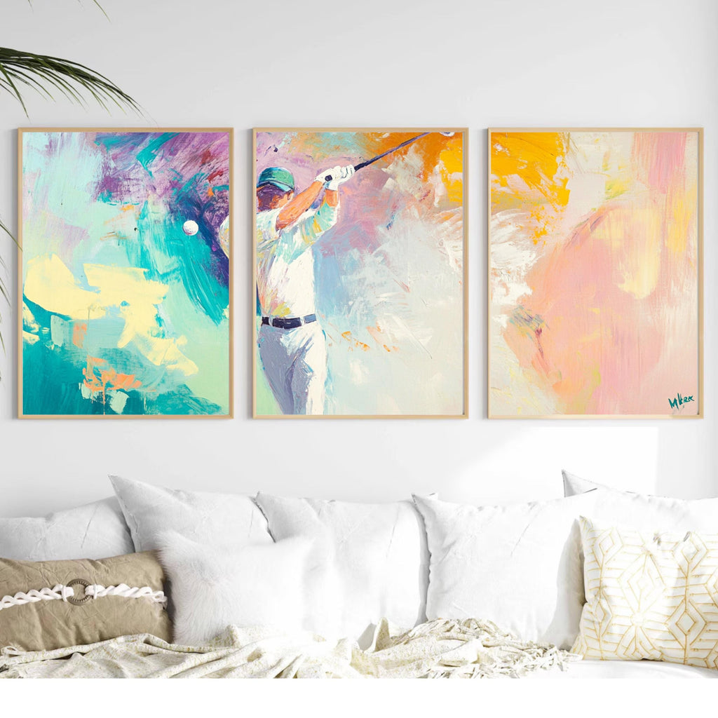 Driving Range Art | Modern Abstract Golf Wall Art | Premium Gift for Golf Enthusiasts