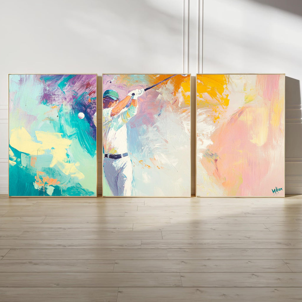 Driving Range Art | Modern Abstract Golf Wall Art | Premium Gift for Golf Enthusiasts
