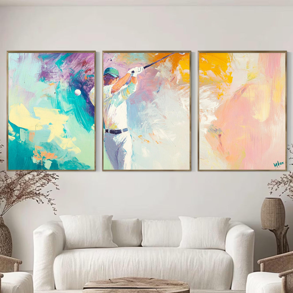 Driving Range Art | Modern Abstract Golf Wall Art | Premium Gift for Golf Enthusiasts