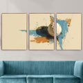 Golf Ball Wall Art Set of 3 | Abstract Sports Triptych Prints | Modern Golf Artwork for Living Room or Office