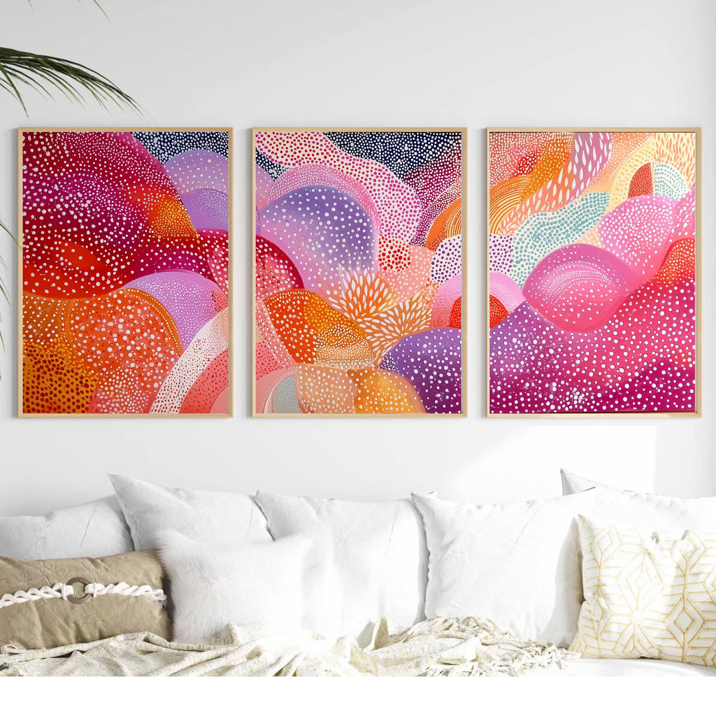 Abstract Pastel Dot Art Print - Contemporary Aboriginal-Inspired Artwork, High-Quality Affordable Wall Decor
