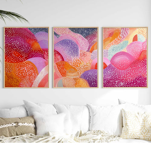Abstract Pastel Dot Art Print - Contemporary Aboriginal-Inspired Artwork, High-Quality Affordable Wall Decor