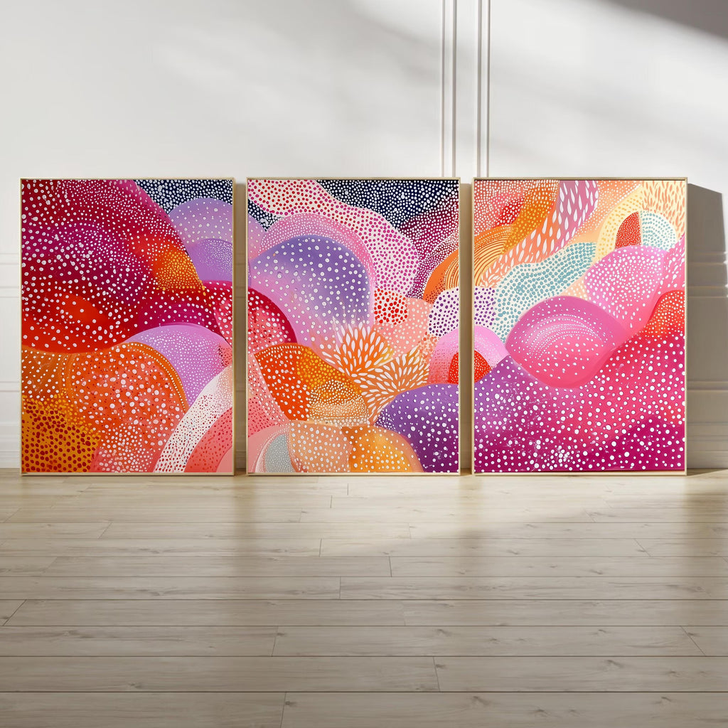 Abstract Pastel Dot Art Print - Contemporary Aboriginal-Inspired Artwork, High-Quality Affordable Wall Decor