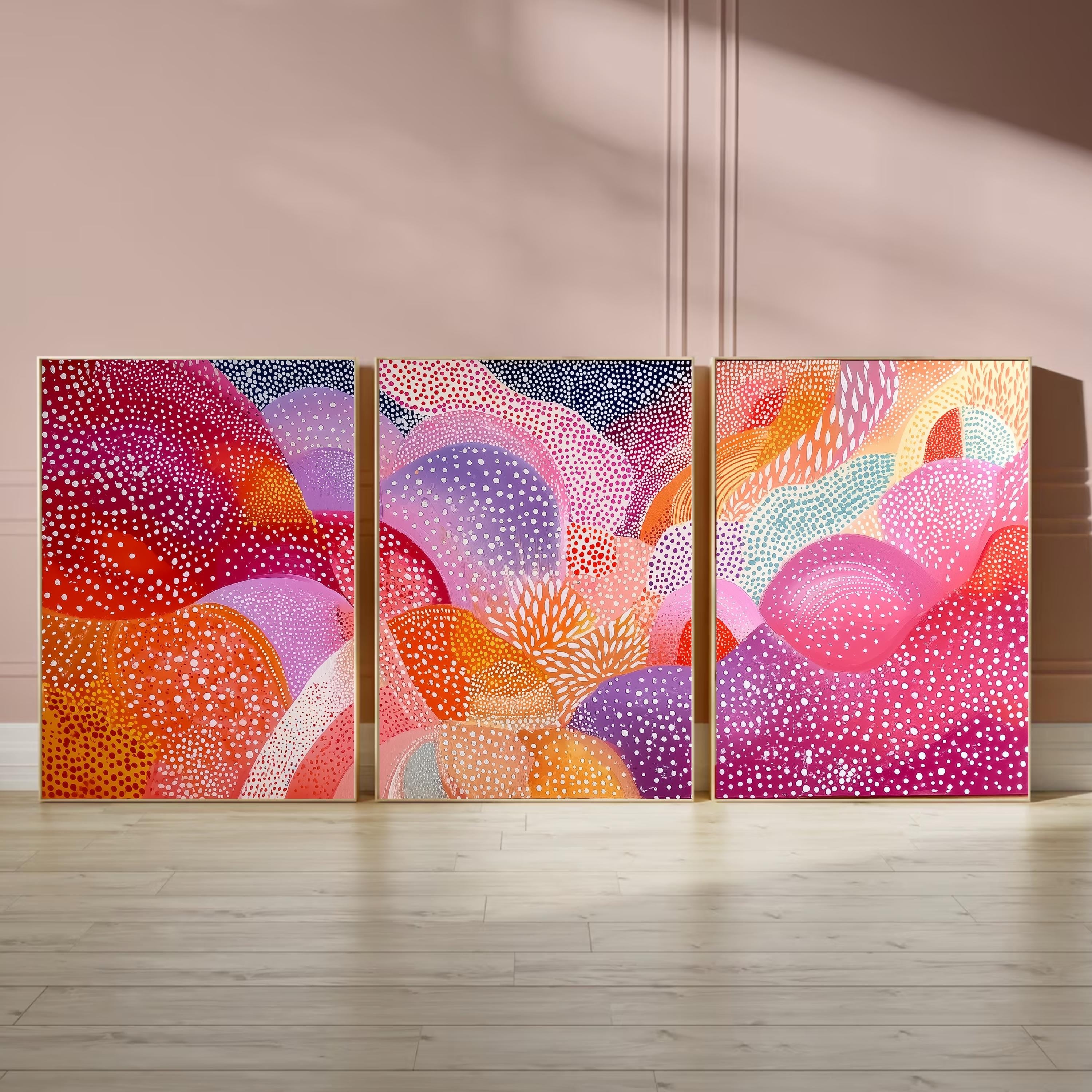 Abstract Pastel Dot Art Print - Contemporary Aboriginal-Inspired Artwork, High-Quality Affordable Wall Decor