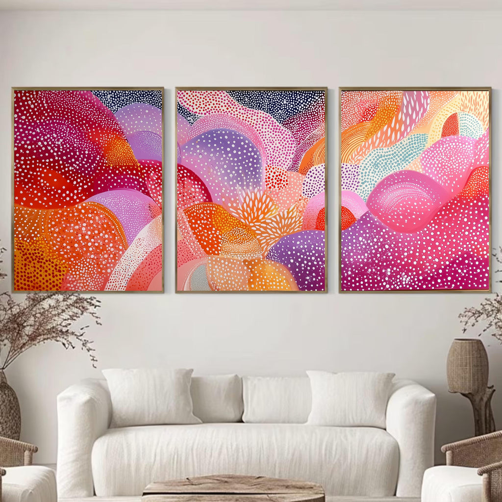 Abstract Pastel Dot Art Print - Contemporary Aboriginal-Inspired Artwork, High-Quality Affordable Wall Decor