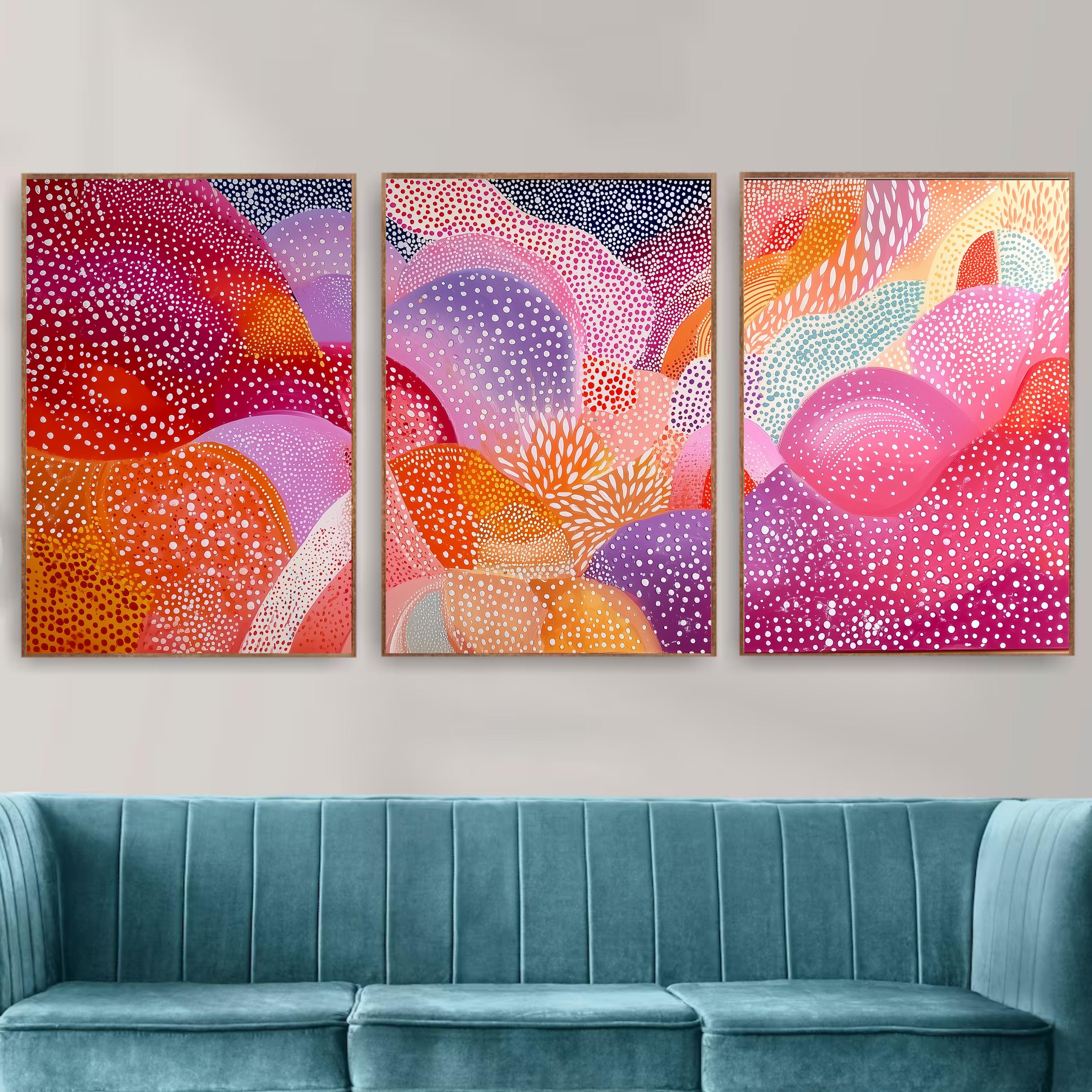 Abstract Pastel Dot Art Print - Contemporary Aboriginal-Inspired Artwork, High-Quality Affordable Wall Decor