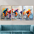 Abstract Tour de France Cycling Art Poster Set | 3 Piece Abstract Racing Wall Prints