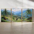 Ubud Bali Rice Terrace Art Set of 3 | Tropical Landscape Wall Prints | Green Nature Travel Decor | Southeast Asia Photography Triptych